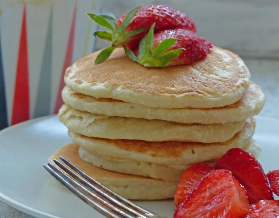 pancakes met aardbeien