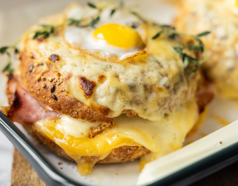 bagel croque madame